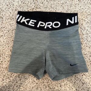 Nike Women's Heather Gray Pro Bike Shorts